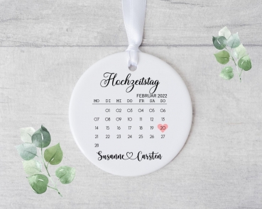 süßer Erinnerungsanhänger Kalender Hochzeitstag Hochzeit, Hochzeitsgeschenk, Verlobung, Heiraten, Keramik, Anhänger, von Lüttentüddel®